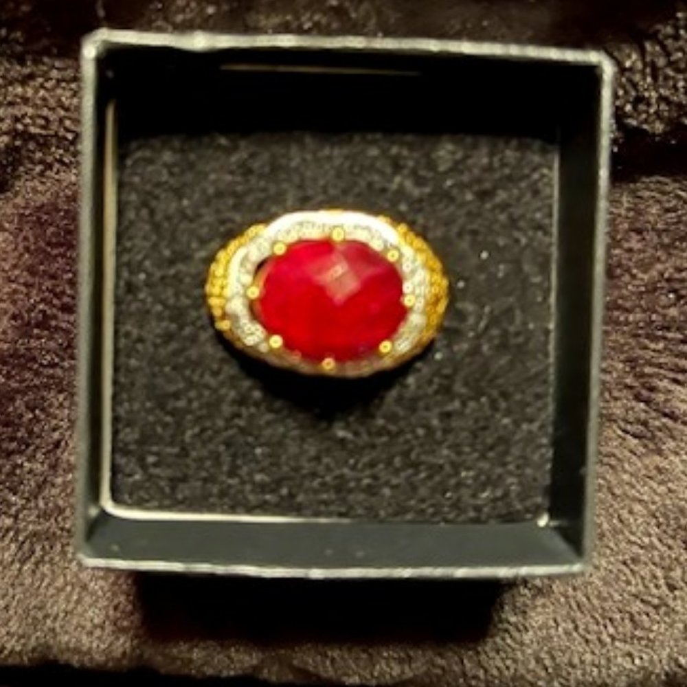 Vintage Diamonds Red Ruby Wms Ring - image 3